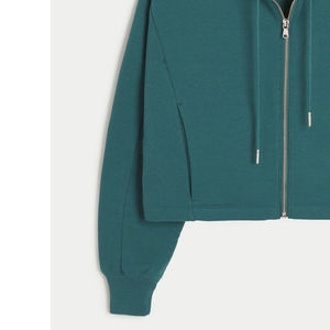 Femmes nouveau Style épais polaire haut court à capuche automne hiver fermeture éclair chaud à manches longues à capuche haut court pull femmes sweats à capuche - Product Image 6