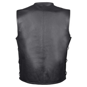 Gilet en cuir haut de gamme de haute qualité coupe-vent et chaud chauffé élégant Design Unique gilet sans manches 100% gilet en cuir véritable pour hommes - Product Image 1