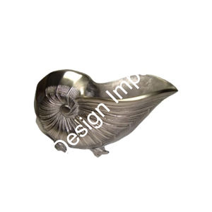 Impresionante Shell Bowl Mesa decorativa de aluminio fundido Frutero alto Elegante Seashell Design Ensaladeras en artículo de decoración - Product Image 5