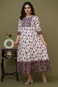 Robe longue de qualité supérieure séquence broderie travail côté Dori Handloom fabricant indien - Product Image 3