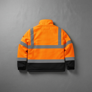 Chaqueta de Seguridad Reflectante de Alta Visibilidad Color Naranja Estilo ANSI con Capucha, Impermeable, Ropa de Trabajo Industrial - Product Image 2