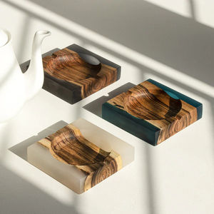 Wholesale Premium Quality Resin and Acacia Wood <b>Ashtray</b> Luxury Design for Indoor and Outdoor Smooth Finish for Smoking Cigars - Product Image 3