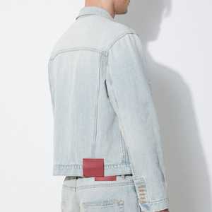 Nouvelle arrivée, veste en jean pour homme de haute qualité, personnalisée, tendance, lavée, vêtement d'automne régulier avec col montant, vintage - Product Image 3