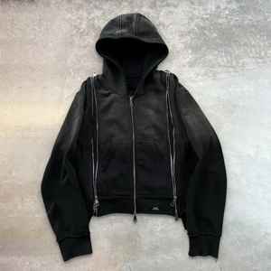 Latest 2025 Heavyweight Plus Size Men's Tracksuit Custom Logo Print Acid Wash Zip up <b>Hoodie</b> and Flare Sweatpants Set for Men - Product Image 5