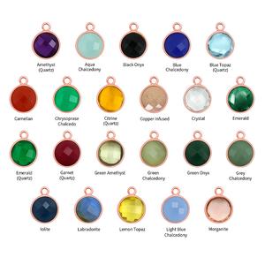 Pendentif en pierres précieuses rondes à facettes plaqué or Iolite, breloque en pierre de naissance 12mm pour bijoux faits à la main - Product Image 6