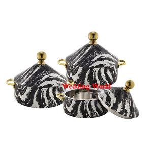 Double Wall Stainless Steel Hotpot Premium Quality Handmade Casserole Round Shape Luxury New Fancy metal <b>Food</b> <b>Warmer</b> - Product Image 5