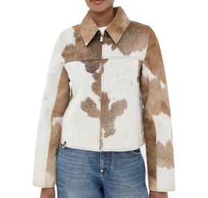 Nouvelle arrivée Veste en cuir pour femme en cuir de vache naturel Respirant Veste en cuir à poils Veste élégante pour femme - Product Image 1