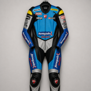 Traje de Carreras WSBK James Haydon Rucati Suzuki de 1 Pieza en Cuero Vacuno/Canguro con Certificación CE, Talla Grande para Adultos, Mono para Motociclismo en Pista - Product Image 1