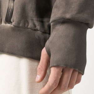 Sweat à capuche décontracté en coton uni délavé à l'acide 2025 avec logo personnalisé pour hommes, fabriqué au Pakistan, haute qualité - Product Image 5
