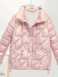 Femmes hiver chaud mi-long mince à capuche fermeture éclair Parkas à manches longues rembourré bouffée veste couleur unie fait peau de mouton coton - Product Image 2