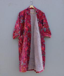 Nouvelle arrivée, robe kimono en velours de coton, longue robe de chambre, vêtement de nuit doux, poche, fermeture à cordon, vêtements de détente pour femmes, col en V, floral - Product Image 3