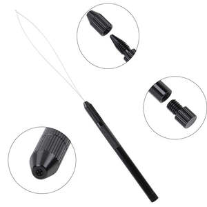 Aiguille à crochet multifonction en aluminium et enfileur de boucles pour extensions de cheveux - Product Image 4
