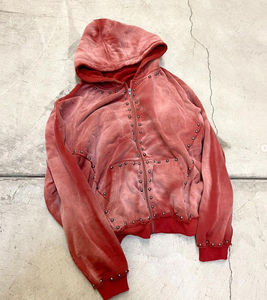 เสื้อฮู้ดเอวลอยทรงโอเวอร์ไซส์วินเทจสำหรับผู้ชายโอเวอร์ไซส์แบบมีซิปเปิดไหล่ปล่อยน้ำหนักเบา - Product Image 5