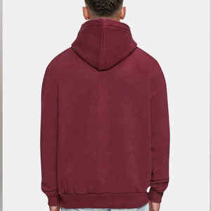 Sweat à capuche unisexe personnalisé 100% coton lourd de haute qualité uni respirant pour l'hiver Pull à capuche pour homme - Product Image 3