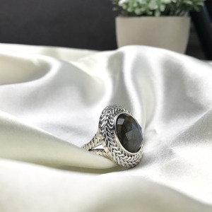 925 Sterling Silver <b>Ring</b> with <b>Black</b> <b>Onyx</b> Gemstone for Women, Oxidized Jewelry, Natural Gemstone <b>Ring</b> || - Product Image 1