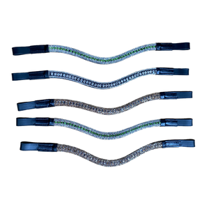 BANDES DE BRIDLE DE CHEVAL EN CUIR ÉQUINE AVEC CRISTAUX À CINQ RANGÉES POUR ACCESSOIRES DE CHEVAL VENTE EN GROS ÉQUIPEMENT DE CHEVAL ÉQUESTRE - Product Image 5