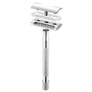 Maquinilla de afeitar de garganta recta Parker negra completa de acero inoxidable profesional Logotipo personalizado Embalaje Premium reutilizable duradero - Product Image 2