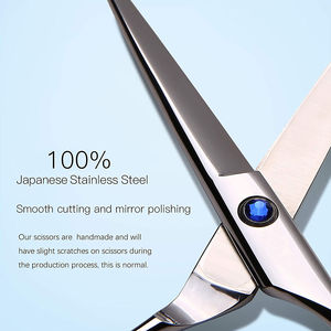 Ensemble de ciseaux de coupe de cheveux en acier inoxydable Tijera De Pelo Professional 6 pouces argent LOGO personnalisé japon 440C ciseaux de coiffeur - Product Image 5