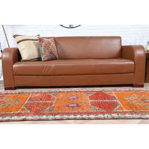 Alfombra Vintage de 2.8x9.8 pies, Alfombra Turca con Estampado Animal en Color Naranja - Product Image 5