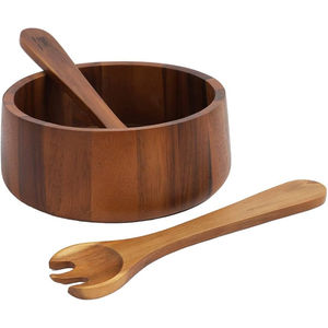 Ensemble de saladiers en bois d'acacia en gros, faits à la main, naturels, écologiques, durables, pour la cuisine et la salle à manger, avec ustensiles assortis - Product Image 4