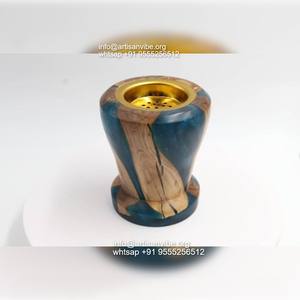 Quemador de incienso árabe hecho a mano Mubkhar de resina epoxi redonda Ramadán especial Mabkhara - Product Image 6
