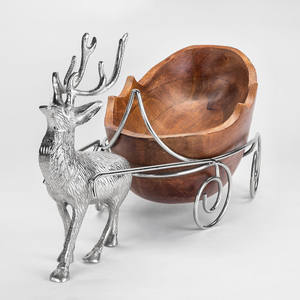 ถาดเสิร์ฟไม้พร้อมด้ามจับโลหะแบบโบราณพื้นผิวขัดเงาเหมาะสำหรับงานรื่นเริงงานวันเกิดและงานเลี้ยงครอบครัว - Product Image 5