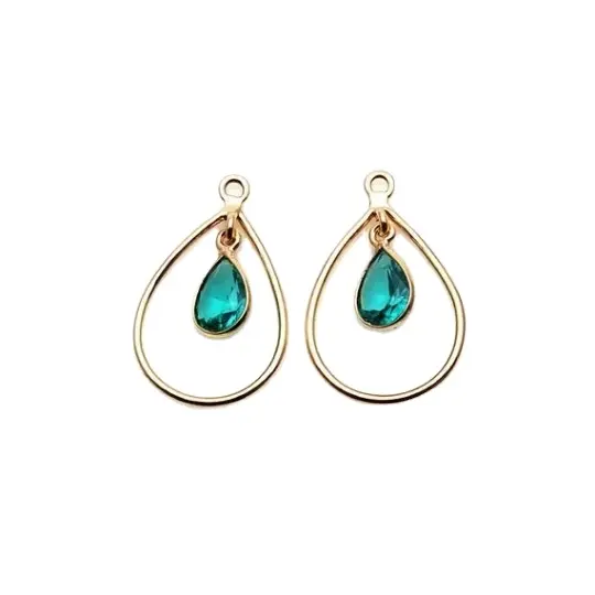 Boucles d'oreilles Diy Single Bail Pear Components Drop Gold Plated Finding Bezel