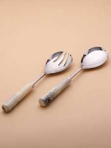 steel <b>spoon</b> Buffet Cutlery Set Stainless Steel Flatware Set <b>Serving</b> Set Slotted <b>Spoon</b> Cake Server From India - Product Image 4