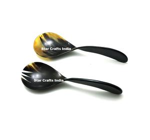 Cuillère à dessert en corne polie de haute qualité, faite à la main, couleur naturelle, pour le thé, le café, le petit-déjeuner, le dîner, style vintage - Product Image 5