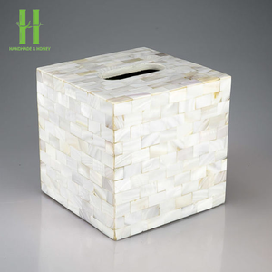 Fabriqué à la main en os naturel incrustation vadrouille carré porte-boîte à mouchoirs élégant luxe serviette couverture pour salon bureau hôtel salle de bain - Product Image 3