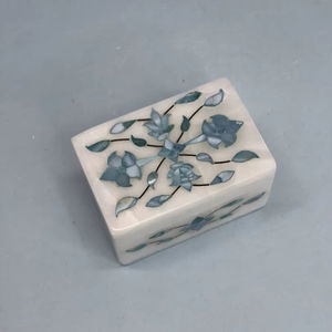 Boîte à bijoux en marbre bleu | Stockage élégant pour bagues, boucles d'oreilles et accessoires | Cadeau décoratif en gros pour les femmes - Product Image 1