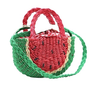 Bolsos de Paja de Calidad Premium con Diseño de Sandía, Bolsos de Hombro Personalizados para Mujer, Bolsos de Mano de Paja, Productos al por Mayor - Product Image 1