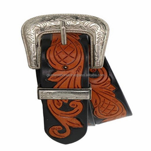 Genuine Cowhide Full Grain Western Leather Hand <b>Tooling</b> <b>Belt</b> for Cowboy Hand Carved Floral Embossed Leather <b>Tooling</b> <b>Belt</b> - Product Image 5