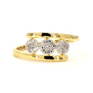 แหวนเพชรทรงคลัสเตอร์ ดีไซน์หรูหราทันสมัย สีทอง เหมาะสำหรับเป็นของขวัญหมั้นและงานแต่งงานสำหรับเธอ - Product Image 5