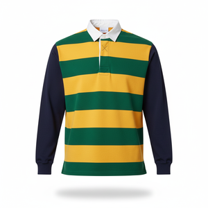 Chemise de rugby unisexe à blocs de couleurs, pull polo décontracté à manches longues pour hommes et femmes - Product Image 6