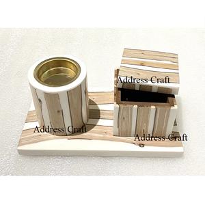 Brûleur d'encens Mubkhar en bois de Style arabe de haute qualité et coffret décor de bureau à domicile brûleur d'encens Bakhoor ensemble brûleur d'Oud - Product Image 5