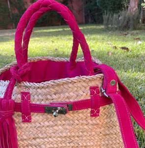 Bolso de Mano de Paja Marroquí Hecho a Mano: Correas Dan, Bolso de Playa Bohemio - Product Image 4