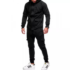 Nuevo diseño, venta al por mayor, conjuntos para hombre, alta calidad, algodón, poliéster, multibolsillo, traje Cargo para hombre, chándales para hombre con logotipo personalizado - Product Image 5