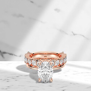 Anillo de Compromiso con Diamante Cultivado en Laboratorio de 4.30 Ct, Corte Brillante Redondo, Étnico, Oro de 10K/14K/18K, Plata de Ley, Venta al Por Mayor OEM - Product Image 3