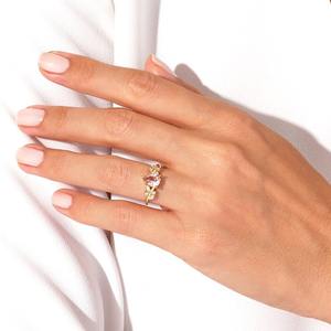 Bague en argent sterling 925 de style Boho avec pierres précieuses de quartz rose plaqué rhodium bijoux de mariage faits à la main pour femmes filles - Product Image 6