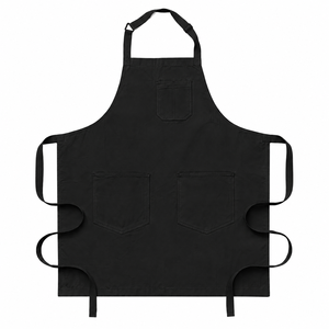 Red Canvas Sleeveless Bib <b>Apron</b> Three Pockets Heavy Duty Water Resistant Oil-Resistant Reusable Durable Fashionable Machine - Product Image 4