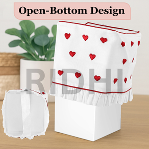 ปลอกกล่องกระดาษทิชชูปักลายหัวใจสีแดง Ridhi ลายพิมพ์บล็อกด้วยมือ คลาสสิก ทนทาน ที่ใส่กระดาษเช็ดปาก เป็นมิตรกับสิ่งแวดล้อม สำหรับใช้ในบ้านและโรงแรม - Product Image 2