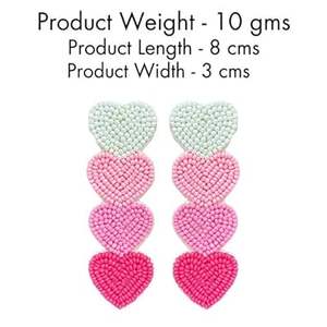 Boucles d'oreilles en perles faites à la main pour femmes filles balancent des bijoux pour le cadeau de fête de mariage - Product Image 4