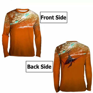 Camiseta de Manga Larga con Protección Solar para Hombre, Diseño Moderno, Transpirable, de Poliéster, para Correr, Pesca, Camiseta con Sublimación UV - Product Image 4