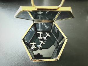 Trendy Hexagonal Shape Glass <b>Ring</b> Boxes Made With Metal And Colorful Glass For Jewellery Organizers Wedding Engagement Gifting - Product Image 2