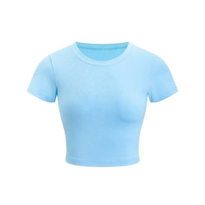 Camiseta Corta de Algodón Ecológico de Corte Regular Personalizada para Mujer, Estilo Hip Hop, Secado Rápido, Transpirable, Anti-Pilling, Ropa Urbana - Product Image 2