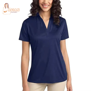 100% algodón poliéster logotipo personalizado ajustado para mujer Polo Casual sólido Oxford manga larga corta colorido bordado - Product Image 1