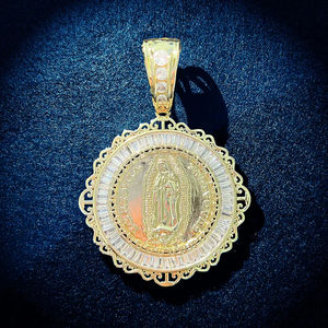 Hip Hop Baguette Jésus Médaillon Pendentif Glacé En Or Massif 10kt Baguette Cut Lab Grown vvs Diamonds - Product Image 3