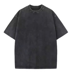 เสื้อยืดผู้ชายถักแบบวินเทจฟอกกรด ปรับแต่งได้ 100% ผ้าฝ้าย ระบายอากาศ แห้งเร็ว คุณภาพสูง มีสไตล์ ขอบเสื้อแบบริงเกอร์ - Product Image 5