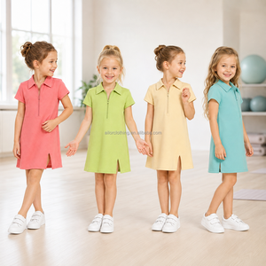 Girls Yoga Dress Nylon Spandex Long Sleeve Half Zipper built in <b>Shorts</b> Scalloped Hem Kids <b>Gymnastics</b> Suit - Product Image 2